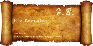 Hux Bertalan névjegykártya