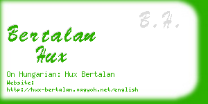 bertalan hux business card
